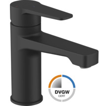 Einhebel-Waschtischarmatur in Schwarz matt mit DVGW-Zertifizierung.