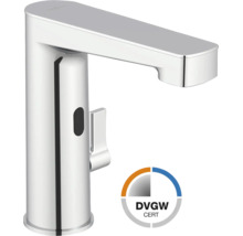 Mitigeur de lavabo à infrarouge en chrome avec levier de température latéral et certification DVGW.