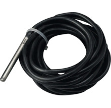 Sonde de température avec câble noir et embout métallique.