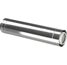 Tuyau de cheminée à double paroi en acier inoxydable, surface brillante, élément de longueur cylindrique.