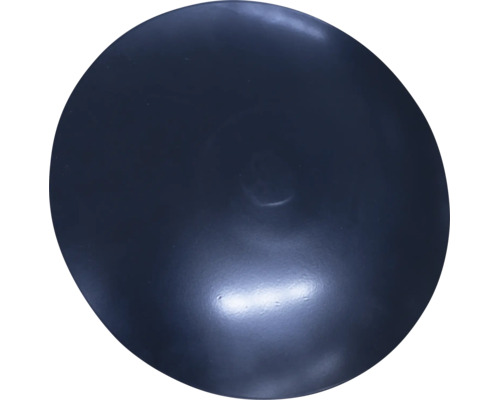 Capuchon de protection rond en plastique bleu foncé.