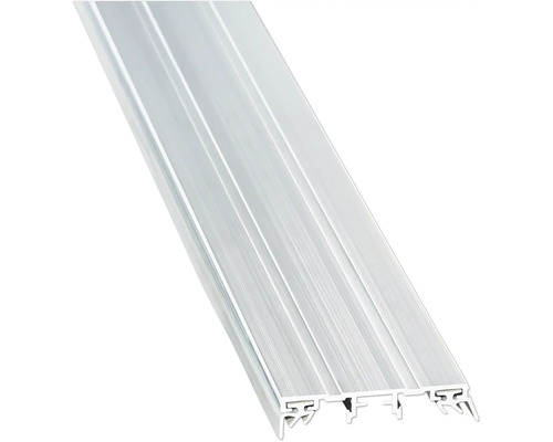 Aluminium Übergangsprofil für Bodenbeläge mit geriffelter Oberfläche.
