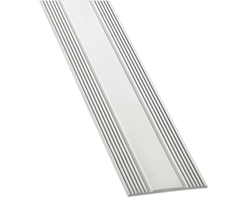 Profilé de transition en aluminium avec bords rainurés.