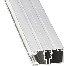 Profilé en aluminium avec plusieurs rails de guidage et canaux pour systèmes de montage.