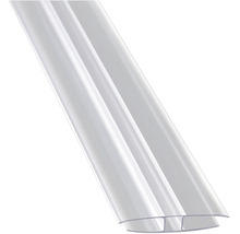 Profilé de raccordement transparent en plastique en forme de H.