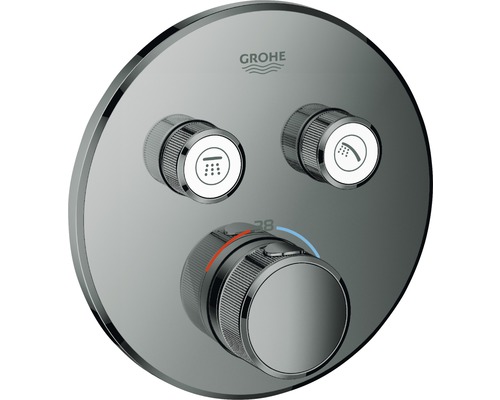 GROHE Unterputz Thermostat Dusche GROHTHERM SMARTCONTROL hard graphite 29119A00 Grohe Armatur mit drei Drehköpfen für Dusche