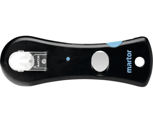 Couteau de sécurité Martor Secumax 350 pour couper films et feuillards avec lame cachée et Martor Logo.