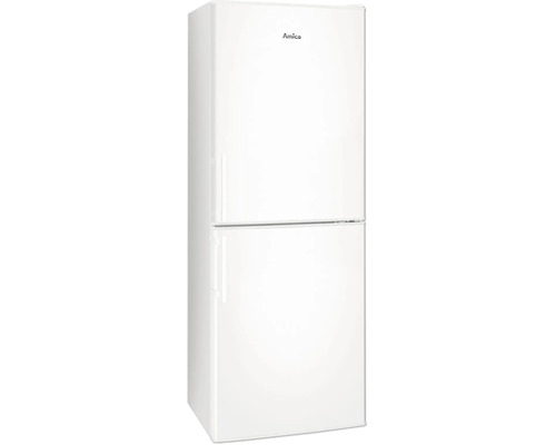 Réfrigérateur combiné Amica, pose libre, blanc, avec deux portes.
