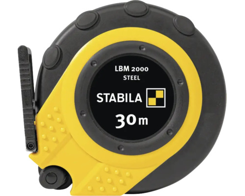 Mètre ruban Stabila LBM 2000 Steel, 30 mètres, ruban en acier avec boîtier en plastique.