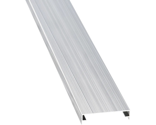 Profilé en U en aluminium avec surface brossée.