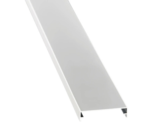 Plinthe blanche en plastique avec profil plat pour montage mural.
