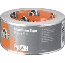 Ruban adhésif en aluminium Roxolid, 48 millimètres par 25 mètres, résistant à la chaleur et adapté à un usage intérieur.