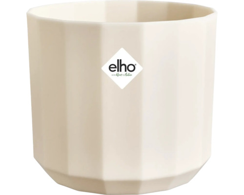 Pot de fleurs elho avec surface facettée en plastique.