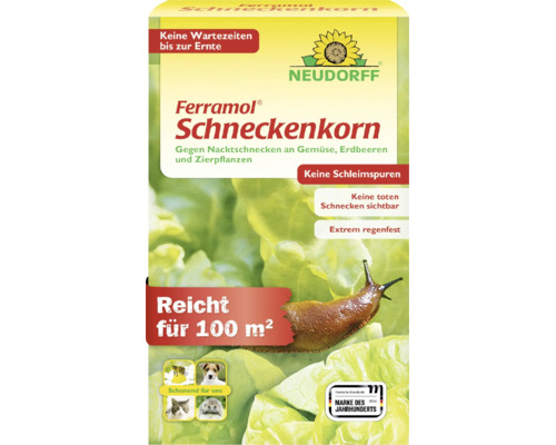 Granulés anti-limaces Neudorff Ferramol pour légumes et plantes d'ornement, couvre 100 mètres carrés, résistant à la pluie et sans danger pour les animaux.