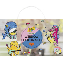 Folia Window Color Set Basic Small 14 Teile mit Motiven von musizierenden Meeresbewohnern.