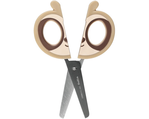 Ciseaux de bricolage Folia en acier inoxydable avec poignées au design animalier pour enfants.