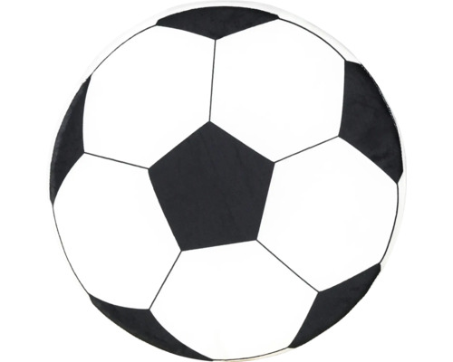Coussin ou tapis rond avec motif classique de ballon de football.