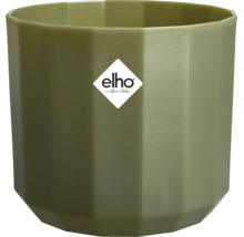 Cache-pot Elho octogonal en plastique vert olive. Elho Logo.