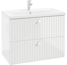 Meuble sous vasque RIETTI L x h x p 80 cm x 60 cm x 45 cm couleur façade blanc 292-D-08017