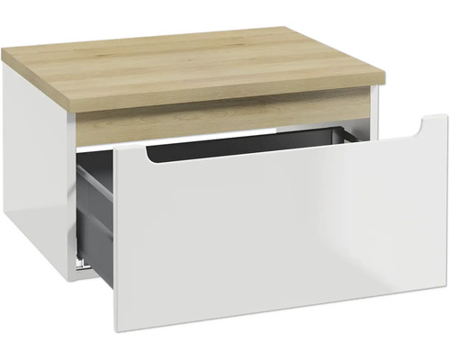 Meuble sous vasque STILLA L x h x p 60 cm x 30 cm x 45 cm couleur façade blanc 292-B-06001