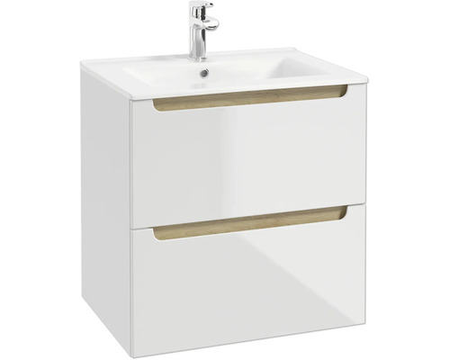 Meuble sous vasque STILLA L x h x p 60 cm x 60 cm x 45 cm couleur façade blanc 292-D-06001