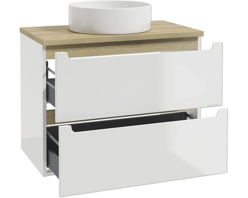 Meuble sous vasque STILLA L x h x p 80 cm x 60 cm x 45 cm couleur façade blanc 292-D-08002