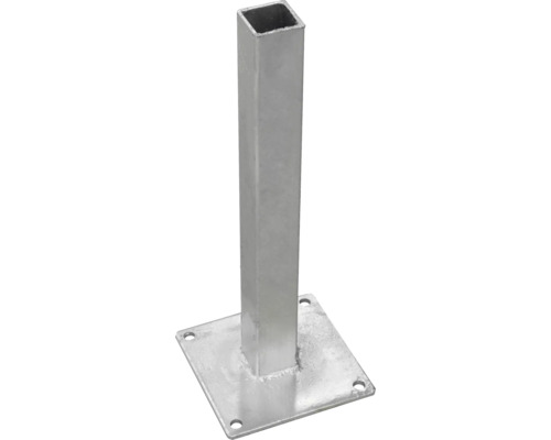 Support de poteau à visser en acier galvanisé à chaud pour poteaux en bois carrés avec platine.