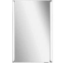 Miroir de salle de bain rectangulaire avec éclairage LED vertical des deux côtés.