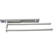 Porte-serviettes télescopique à deux bras en aluminium pour montage dans des armoires ou au mur.