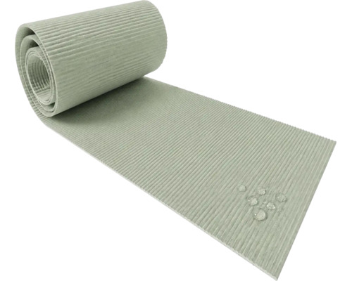 Tapis isolant nervuré hydrofuge, partiellement enroulé.