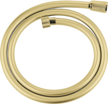 Flexible de douche aspect or avec raccords métalliques, enroulé.