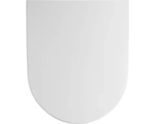 Abattant de toilette en forme de U au design épuré.