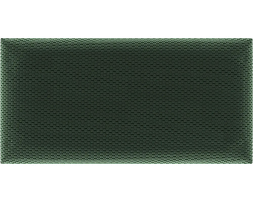 Wandpaneel gepolstert, rechteckig, dunkelgrün mit Stoffoberfläche in Waffeloptik.