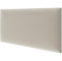 Rechteckiges Wandkissen in Beige mit strukturierter geometrischer Wabenoptik.