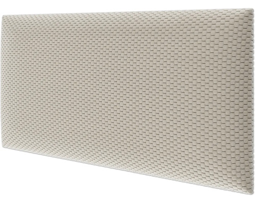 Rechteckiges Wandkissen in Beige mit strukturierter geometrischer Wabenoptik.
