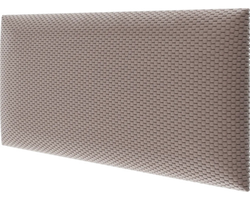 Gepolstertes Wandpaneel mit strukturierter Stoffoberfläche im Waffelmuster.