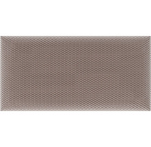 Rechteckiges Polsterpaneel in Taupe mit kleinteiliger Struktur-Oberfläche aus Stoff.
