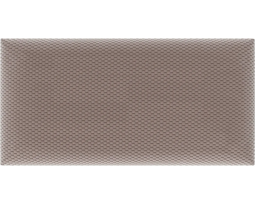 Rechteckiges Polsterpaneel in Taupe mit kleinteiliger Struktur-Oberfläche aus Stoff.