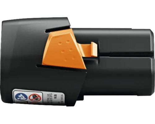 Batterie lithium-ion Stihl AS 2 pour outils de jardin en noir et orange.