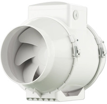 Ventilateur de conduit blanc en plastique pour systèmes de ventilation.