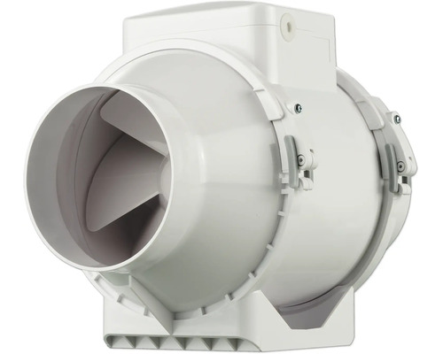 Rohrventilator aus Kunststoff für die Be- und Entlüftung von runden Lüftungsrohren.