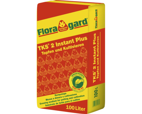 Support de culture Floragard TKS 2 Instant Plus pour le rempotage et la culture, sac de 100 litres.