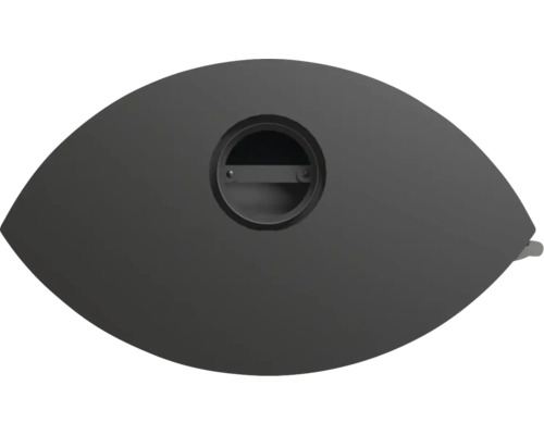 Tuyau de poêle elliptique anthracite avec ouverture de nettoyage ronde en métal.