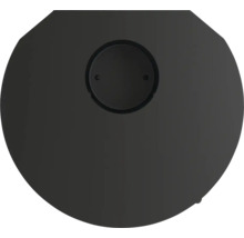 Plaque de montage ronde et noire avec une découpe circulaire au centre.