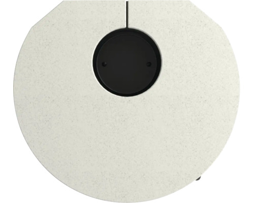 Plaque de sol ronde pour poêles en aspect pierre avec découpe circulaire.