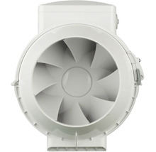 Ventilateur de conduit en plastique pour systèmes de ventilation, forme ronde avec pales internes.