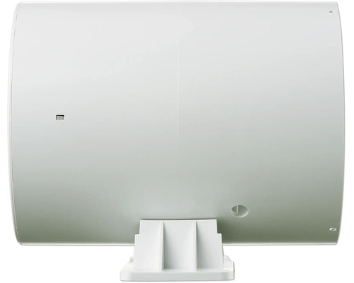 Boîtier cylindrique blanc avec un socle de montage sur la partie inférieure.