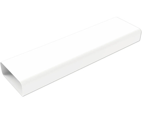 Gaine plate blanche en plastique pour systèmes de ventilation.