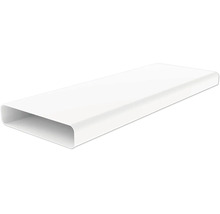 Gaine plate blanche en plastique pour systèmes de ventilation.