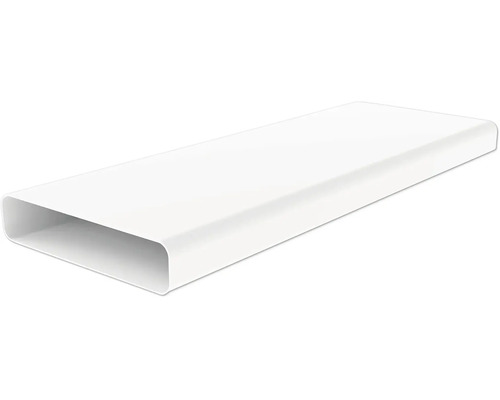 Gaine plate blanche en plastique pour systèmes de ventilation.